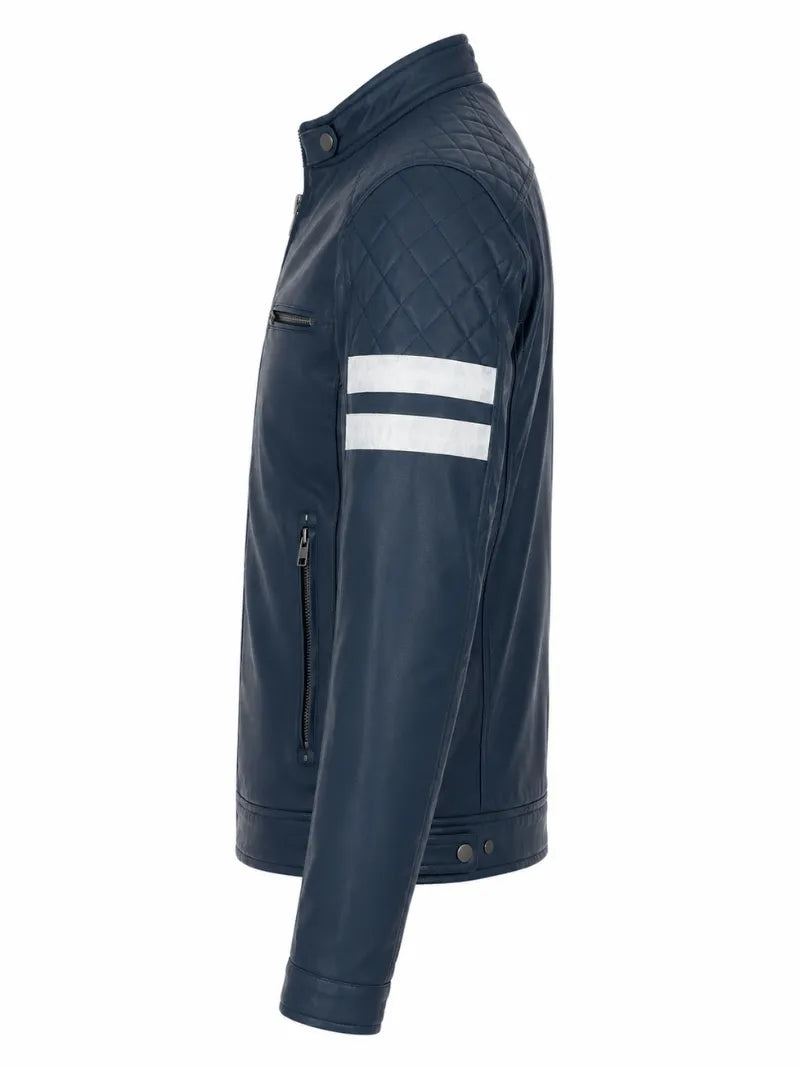 Men’s Blue Leather Jacket