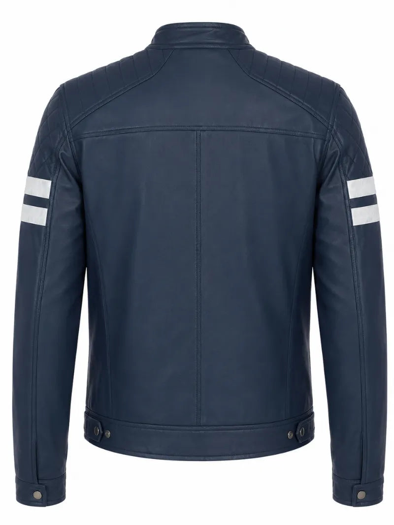 Men’s Blue Leather Jacket
