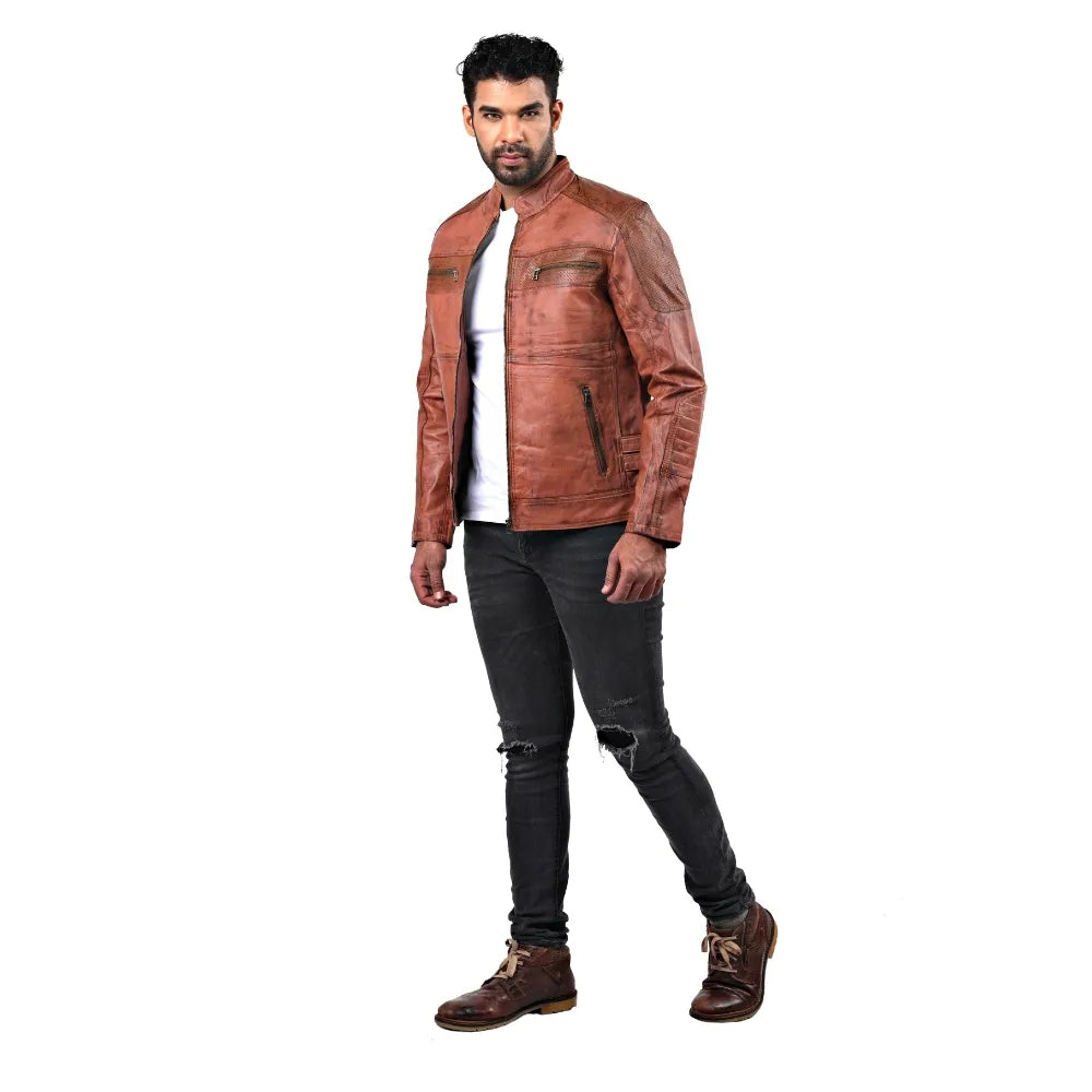 Men’s Brown Ferrox Leather Jacket