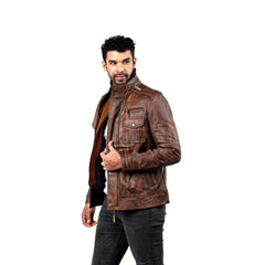 Men’s Brown Ironclad Leather Jacket