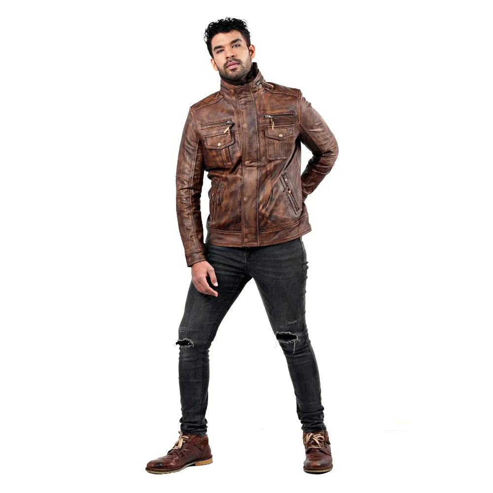 Men’s Brown Ironclad Leather Jacket