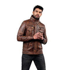 Men’s Brown Ironclad Leather Jacket