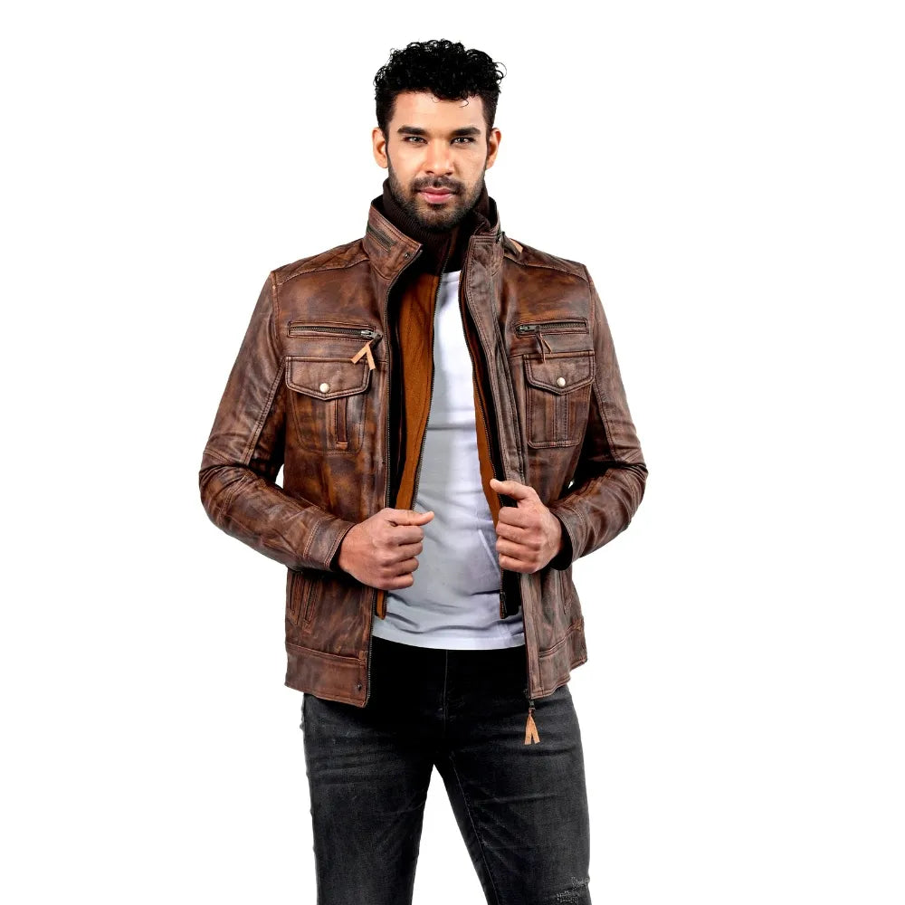 Men’s Brown Ironclad Leather Jacket