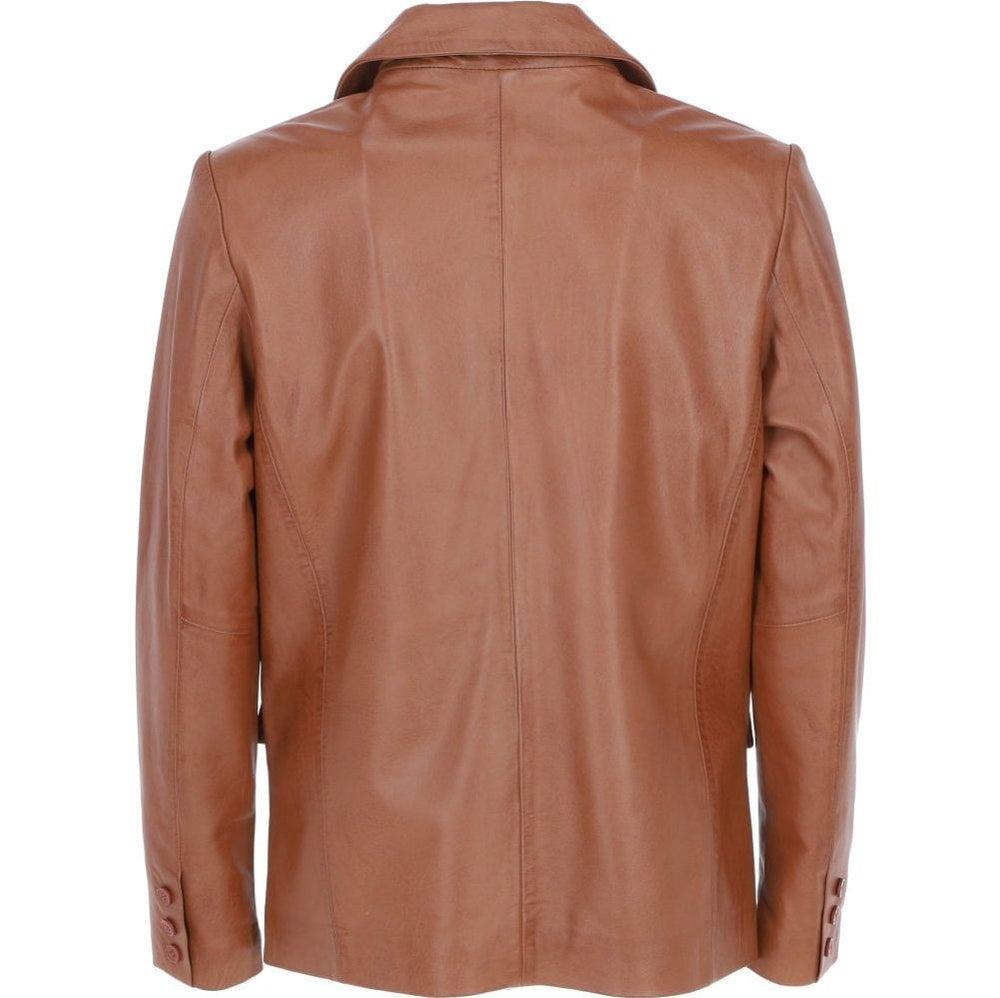 Men's Brown Leather Blazer