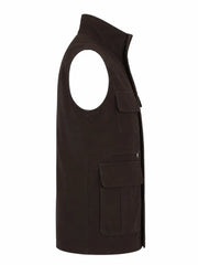 Men's Brown Leather Eight Pocket Vest