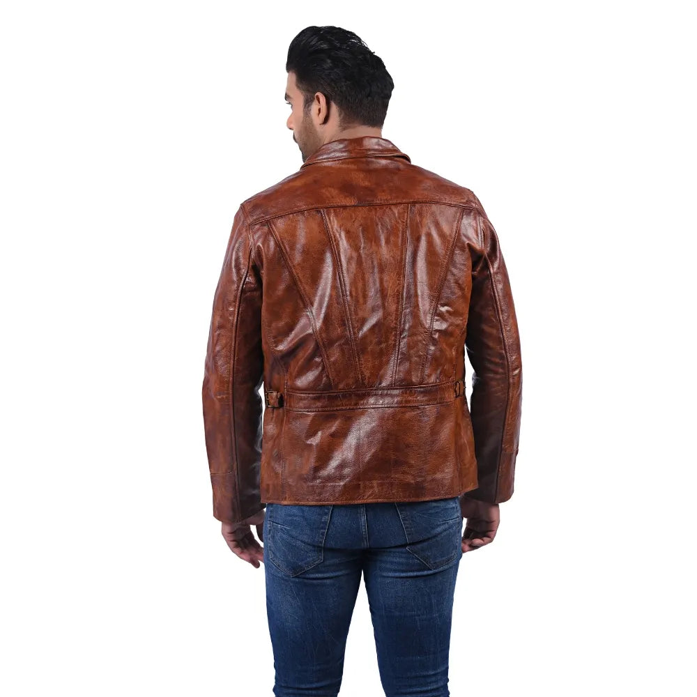 Men’s Brown Leather Urban Jacket