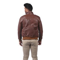 Men’s Brown Leather Utility Jacket