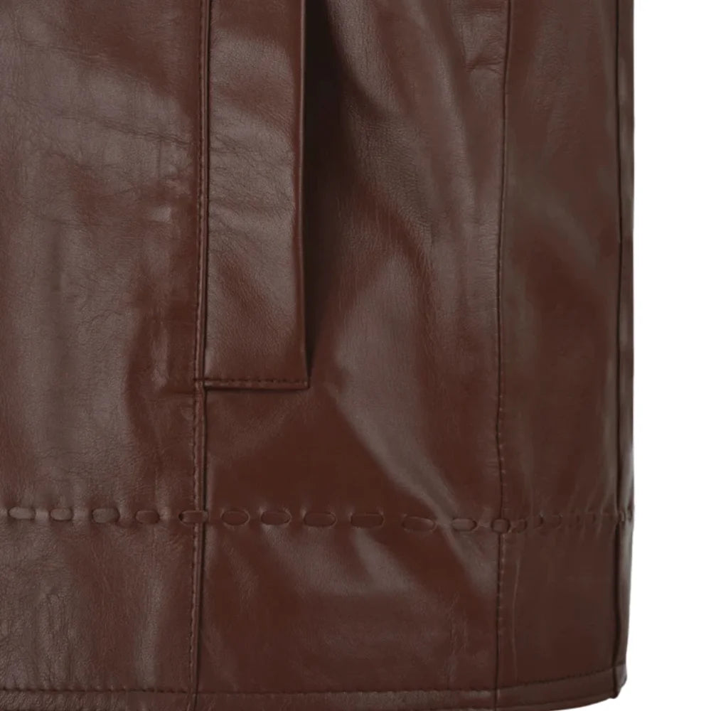 Men’s Brown Minimalist Leather Jacket