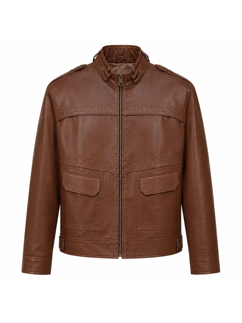 Men’s Brown Pocket Jacket Front 