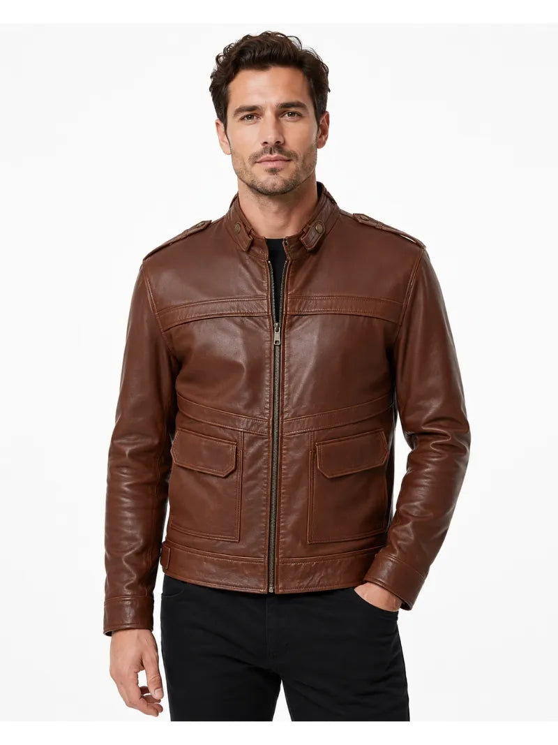 Men’s Brown Pocket Jacket Full 