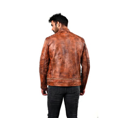 Men’s Brown Quiltrix Leather Jacket