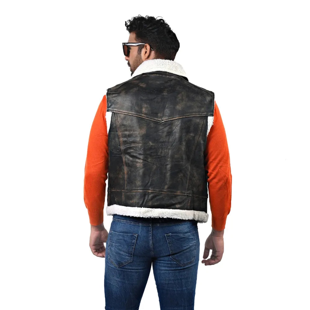 Men’s Brown Real Leather Vest