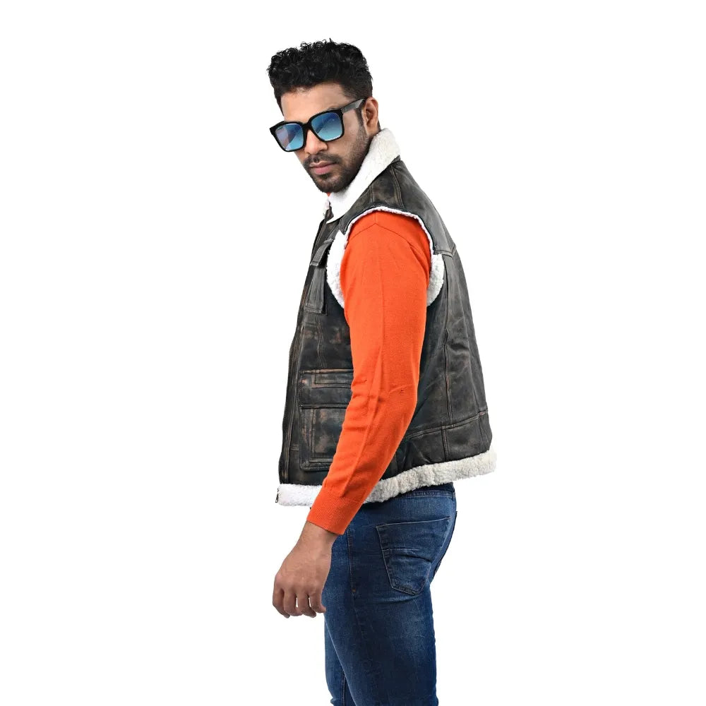Men’s Brown Real Leather Vest