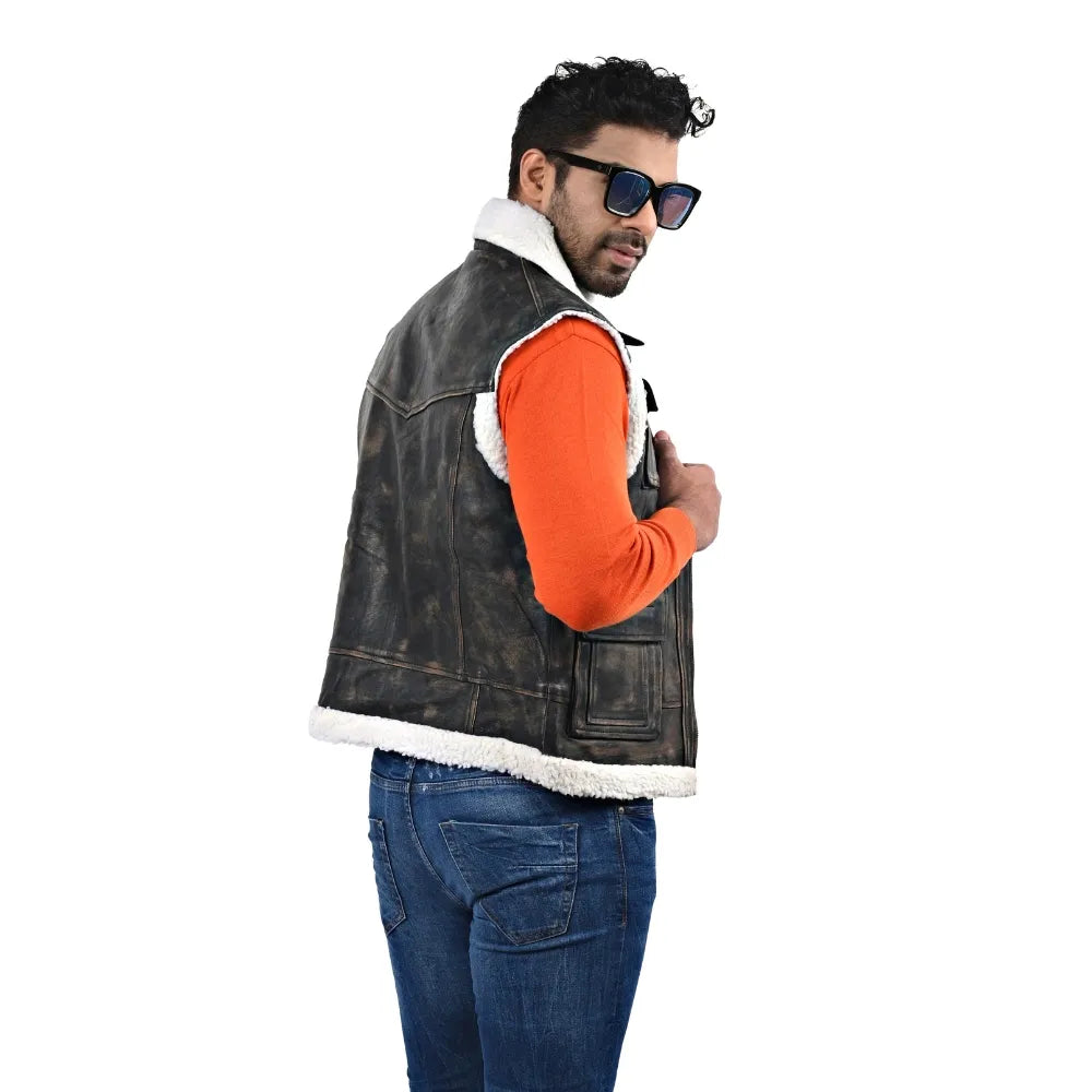 Men’s Brown Real Leather Vest