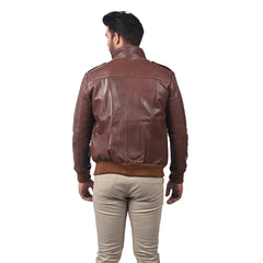 Men’s Brown Real Leather Zip Jacket