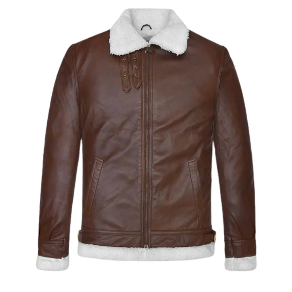 Men’s Brown Shearling Leather Jacket