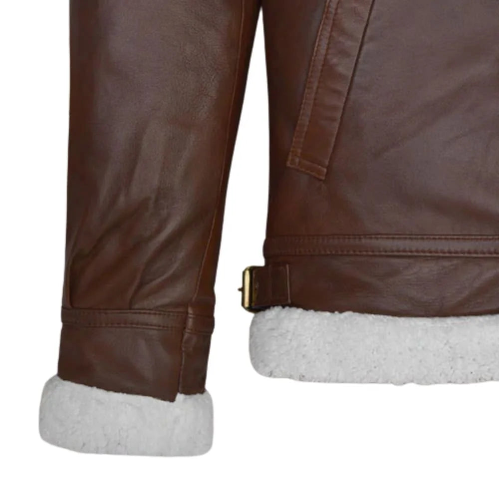 Men’s Brown Shearling Leather Jacket