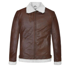 Men’s Brown Shearling Leather Jacket