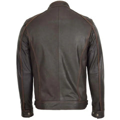 Men’s Brown Slim Fit  Biker Leather Jacket