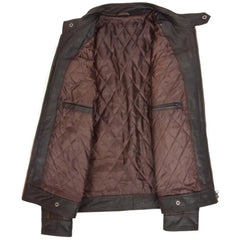 Men’s Brown Slim Fit  Biker Leather Jacket