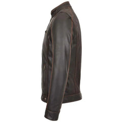 Men’s Brown Slim Fit  Biker Leather Jacket