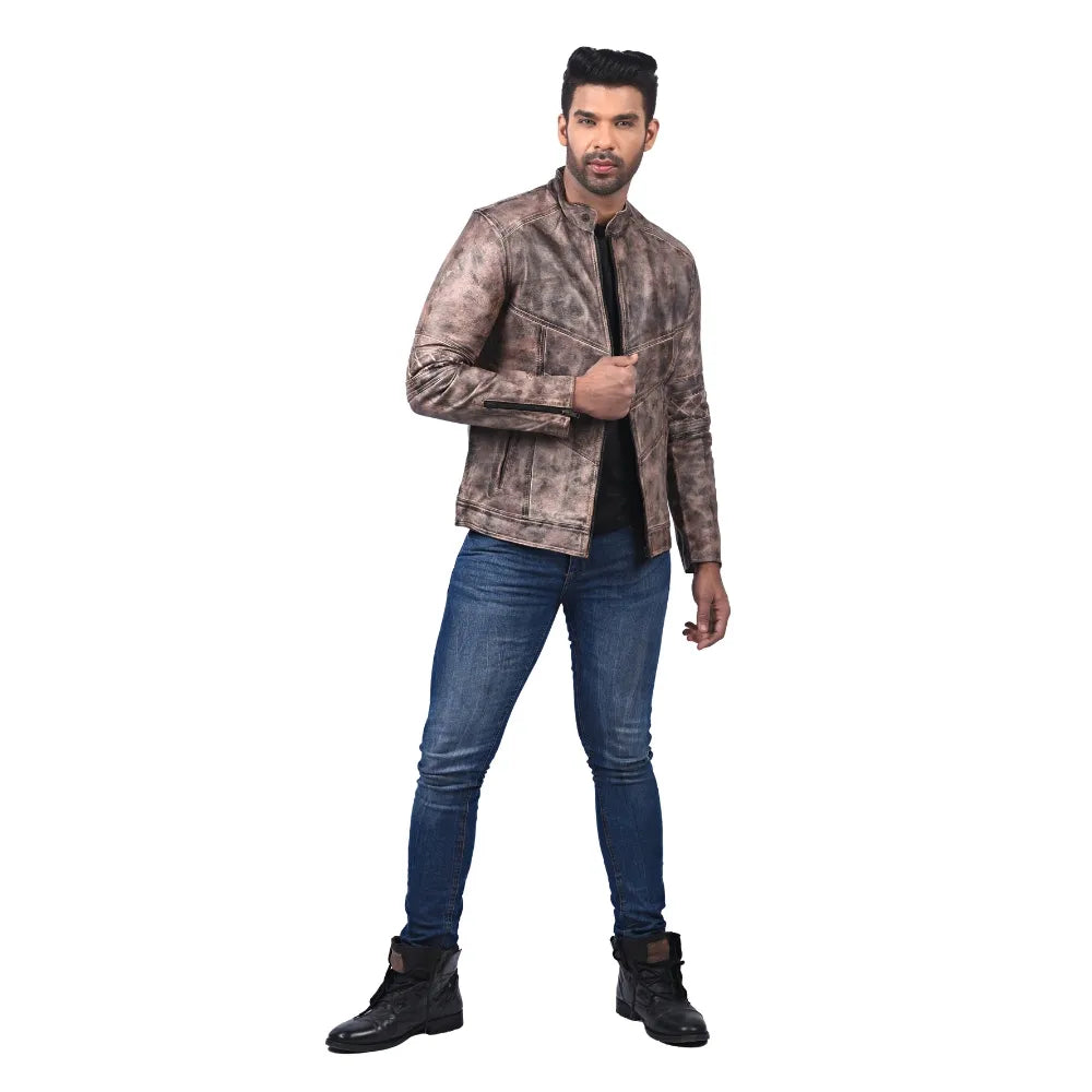 Men’s Brown Stoneway Leather Jacket
