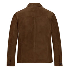 Men’s Brown Suede Leather Shirt Jacket