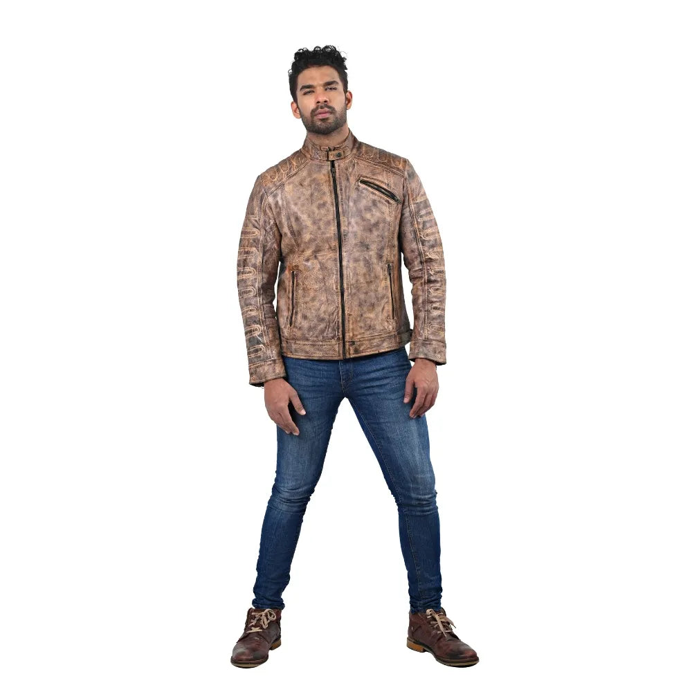 Men’s Brown Terraforge Leather Jacket