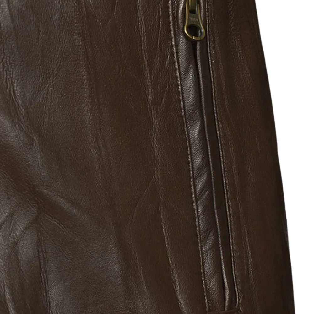 Men’s Brown and Tan Striped Leather Jacket