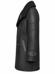 Men's Bryan Black Shearling Leather Full Length Coat