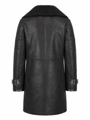 Men's Bryan Black Shearling Leather Full Length Coat