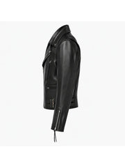 Men’s Buckle Leather Jacket Left 