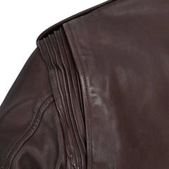 Men’s Burgundy Asymmetrical Leather Jacket