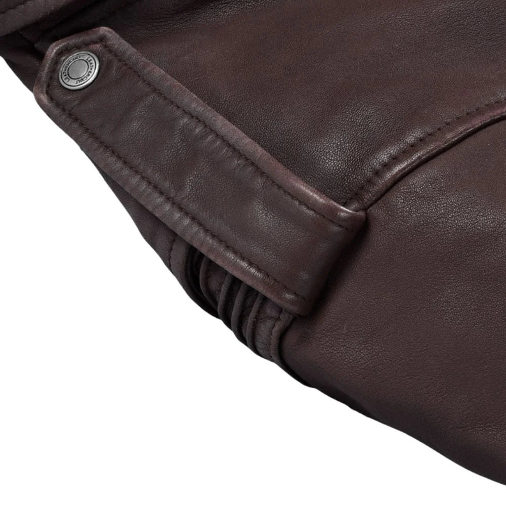 Men’s Burgundy Asymmetrical Leather Jacket