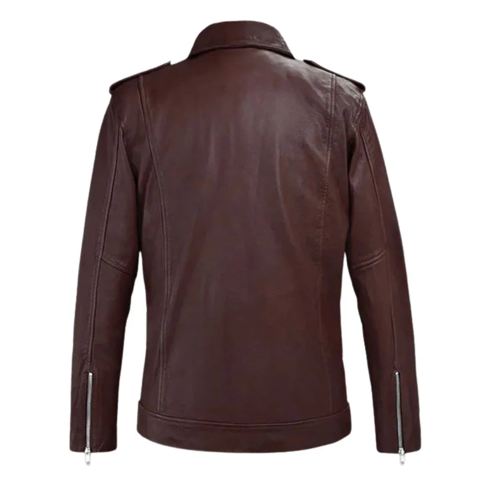 Men’s Burgundy Leather Jacket
