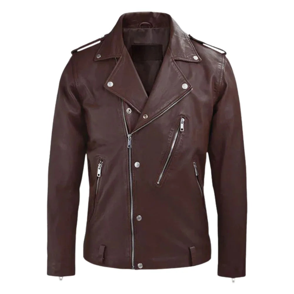 Men’s Burgundy Leather Jacket