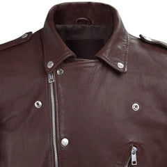 Men’s Burgundy Leather Jacket