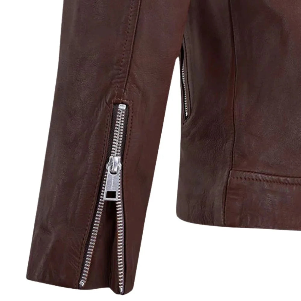 Men’s Burgundy Leather Jacket