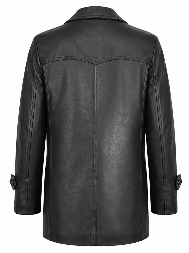 Men's Button up Leather Blazer