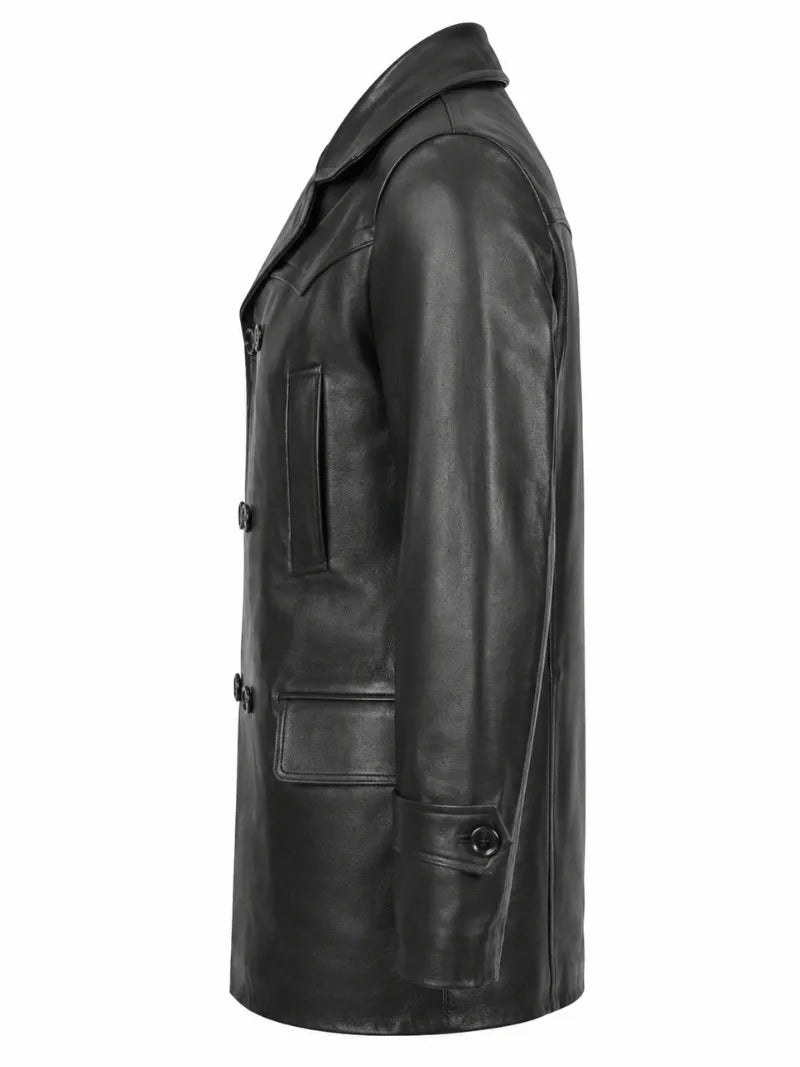 Men's Button up Leather Blazer