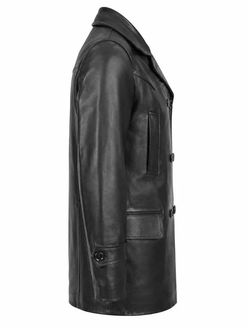 Men's Button up Leather Blazer