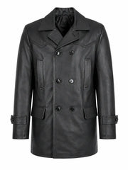 Men's Button up Leather Blazer
