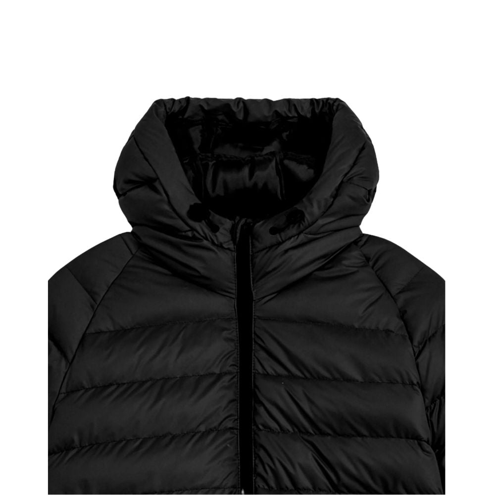  Men's Classic Black Hooded Puffer Jacket 