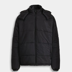 Men’s Classic Black Hooded Puffer Jacket