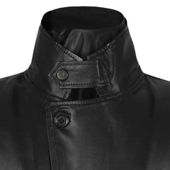 Men’s Classic Black Leather Blazer Jacket