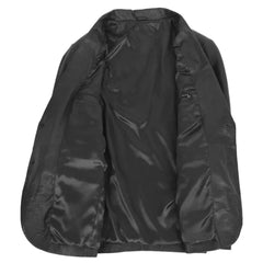 Men's Classic Black Leather Blazer