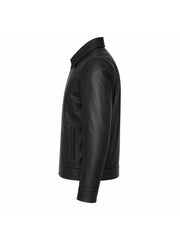 Men’s Classic Black Leather Jacket Left 