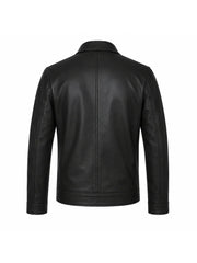 Men’s Classic Black Leather Jacket Back 