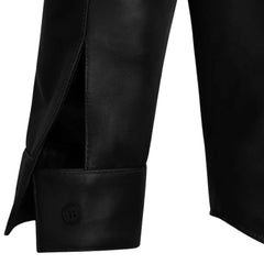 Men’s Classic Black Leather Shirt Jacket