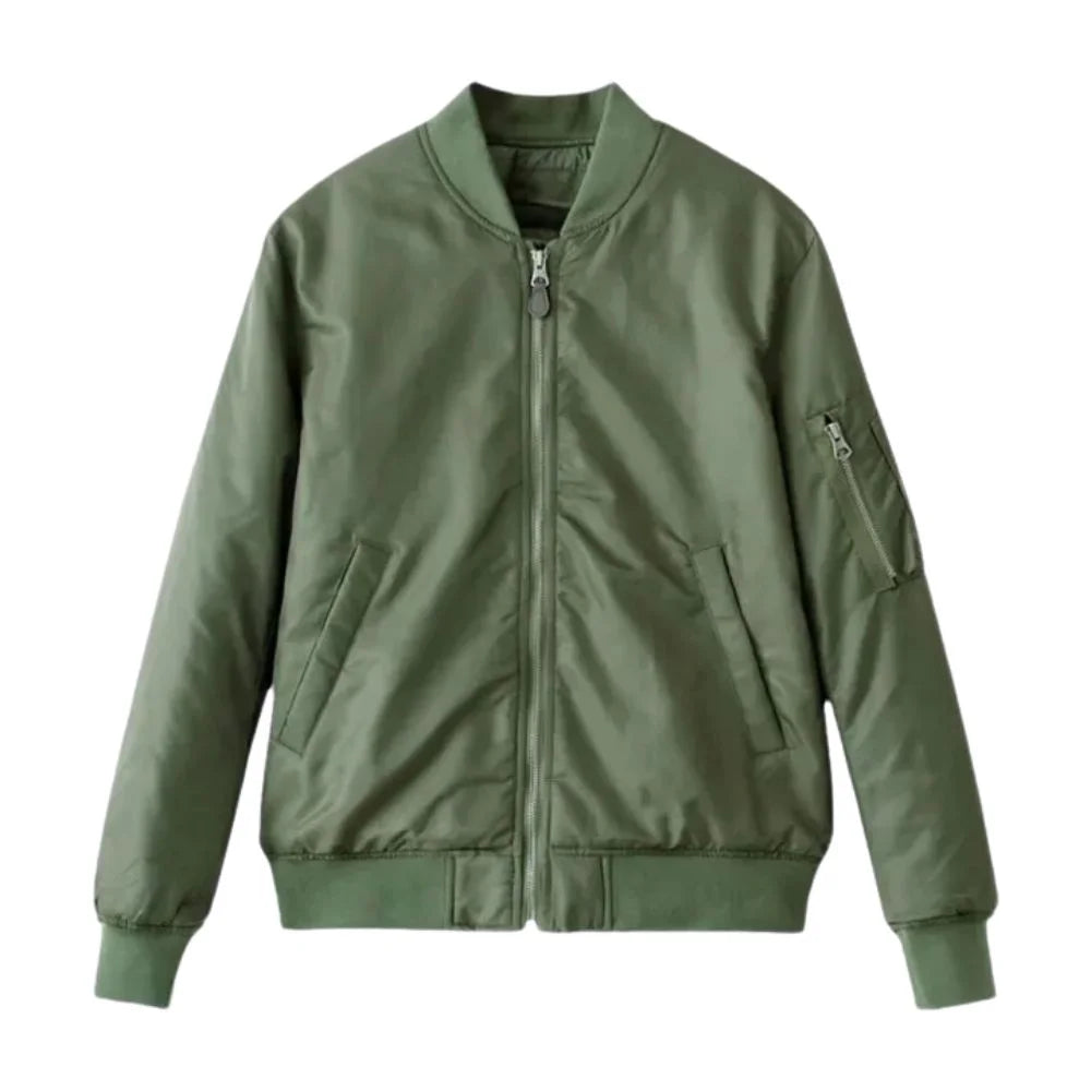 Men's Classic Black Utility Pocket Bomber Jacket